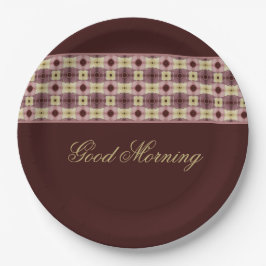 Plato De Papel Borgoña Y Rosa