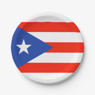 Plato De Papel Boricua Fiesta Bandera puertorriqueña 4Teresa