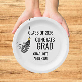 Plato De Papel Borla de la gorra de graduación
