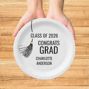 Plato De Papel Borla de la gorra de graduación