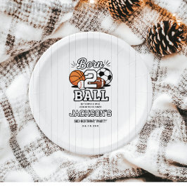 Plato De Papel Born 2 Ball Sports Themed Boy 2nd Birthday Party