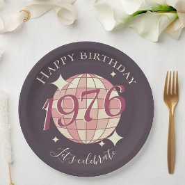 Plato De Papel Born in 1976 50th birthday party decor Paper Plate