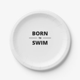 PLATO DE PAPEL BORN TO SWIM