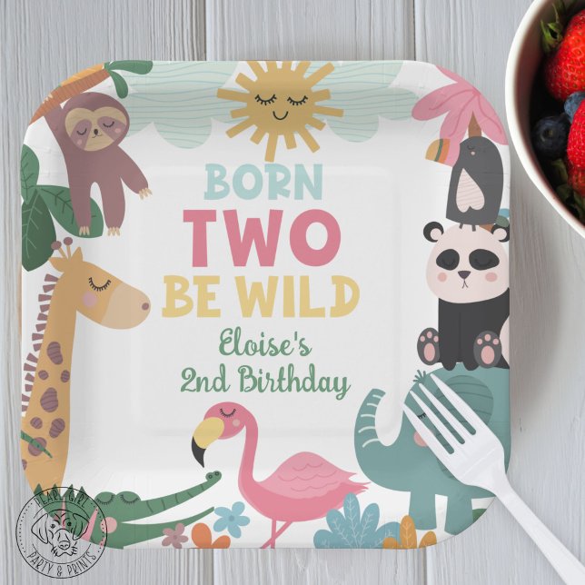 Plato De Papel Born Two Be Wild Pink (Subido por el creador)