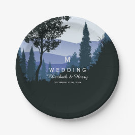 Plato De Papel Bosque de bosques azules, Boda ruso