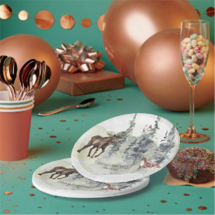 Plato De Papel Bosque de bosques Baby Shower de animales