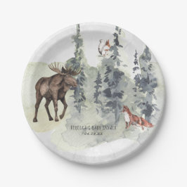 Plato De Papel Bosque de bosques | Baby Shower de animales