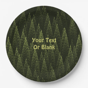 Plato De Papel Bosque de Conifer Fractal