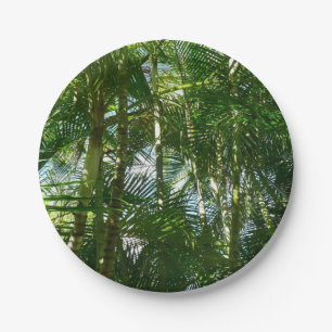 Plato De Papel Bosque de palmeras Naturaleza tropical