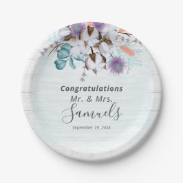 Plato De Papel Bosque rústico botánico de algodón del sur