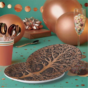 Plato De Papel Bosques australianos: Impresión de madera de árbol