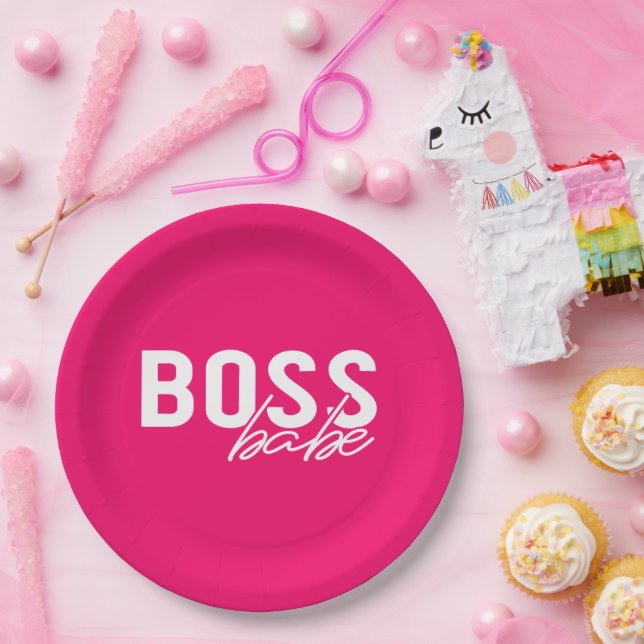 Plato De Papel Boss Babe (Fiesta)