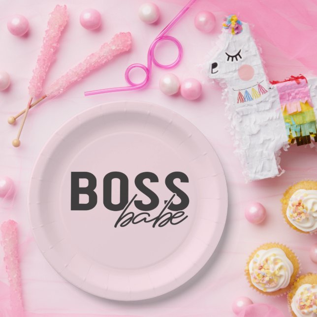 Plato De Papel Boss Babe (Fiesta)