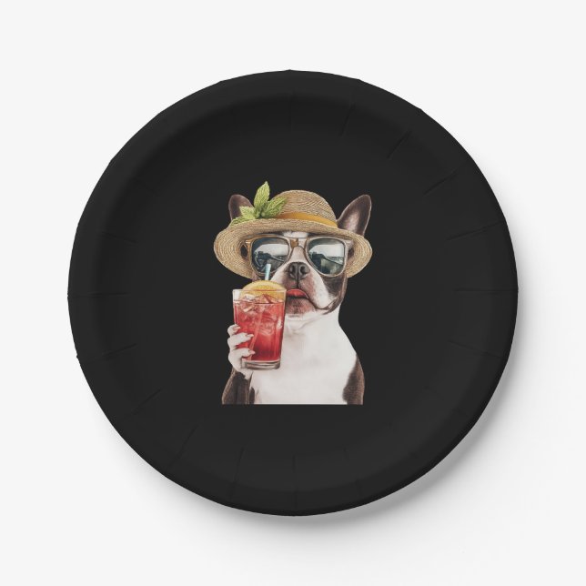 Plato De Papel Boston Terrier (Anverso)