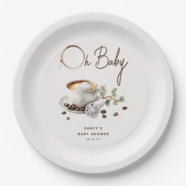 Plato De Papel Botanical Baby is Brewing' Coffee Baby Shower