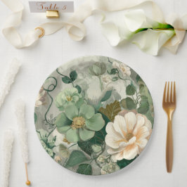 Plato de Papel Botánico con Fantasía de Nouveau Ga