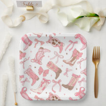 Botas de Rodeo Rosadas con Lazos para Despedida de