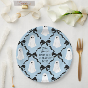 Plato De Papel Bote azul bebé casi debido a fantasmas y golpes ne