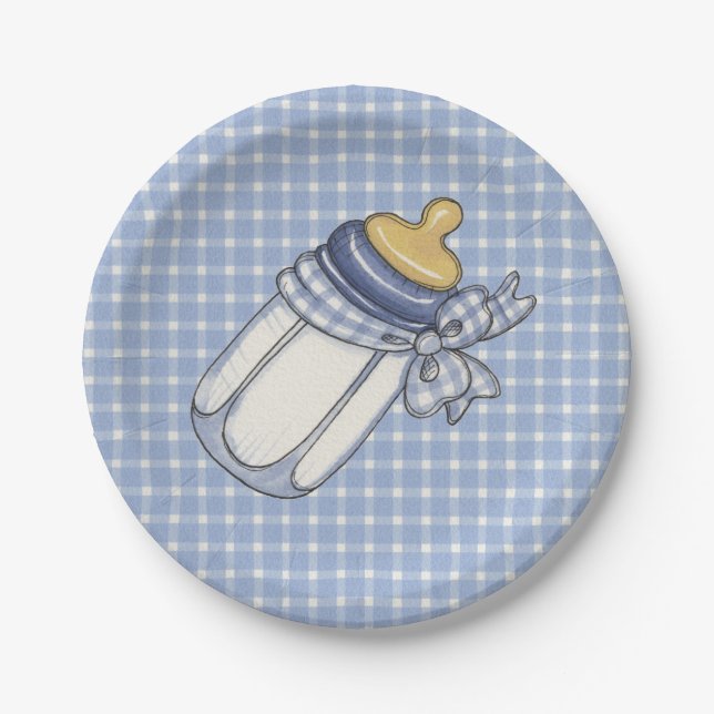 Plato De Papel Botella azul (Anverso)