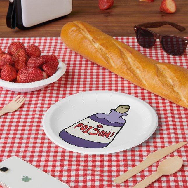 Plato De Papel Botella Púrpura De Veneno (Subido por el creador)