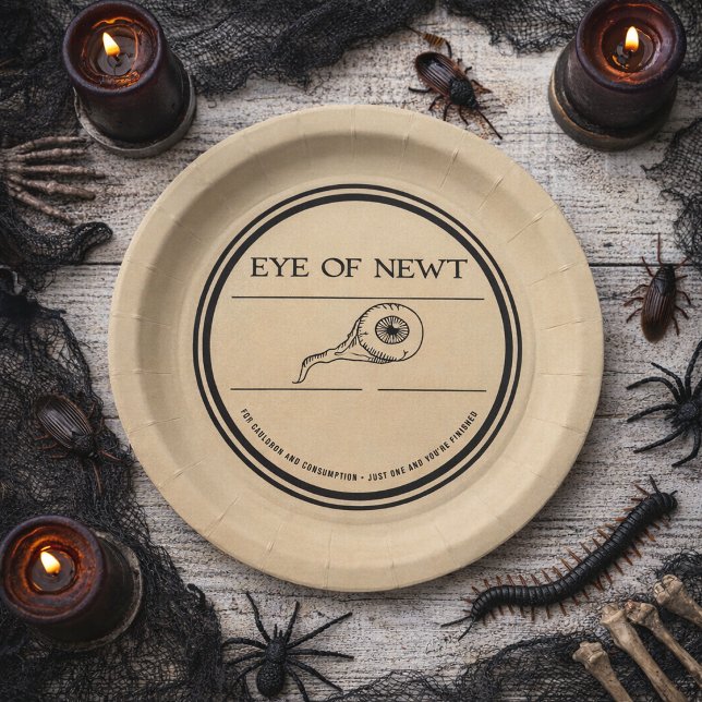 Plato De Papel Botica de Halloween Ojo de Tritón (Subido por el creador)