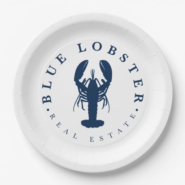 Plato De Papel Botón de Blue Lobster Inmobiliaria (Anverso)