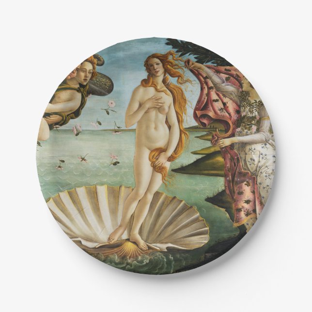 Plato De Papel BOTTICELLI - El nacimiento de Venus 1483 (Anverso)