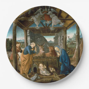 Plato De Papel Botticelli - La Natividad