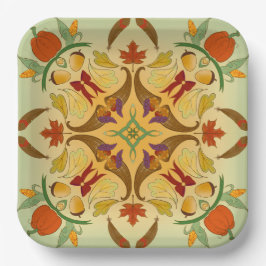 Plato De Papel Bountiful Harvest Radial Art
