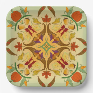 Plato De Papel Bountiful Harvest Radial Art