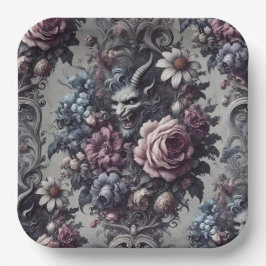 Plato De Papel Bouquet de Baphomet - Floral gótica