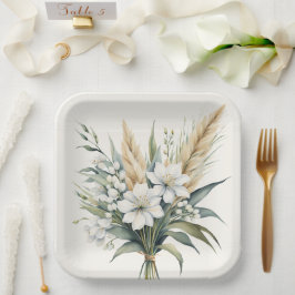 Plato De Papel Bouquet de flores acuáticas