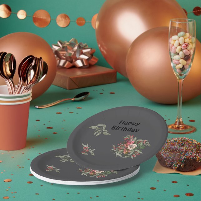 Plato De Papel Bouquet de rosas en todo el mundo (Multi)