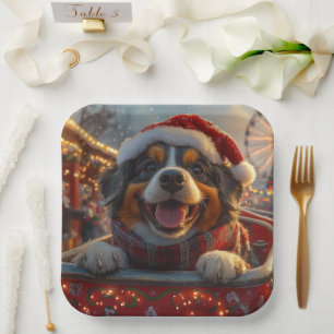 Plato De Papel Bouviers des Flandres Dog Roller Coaster Navidades