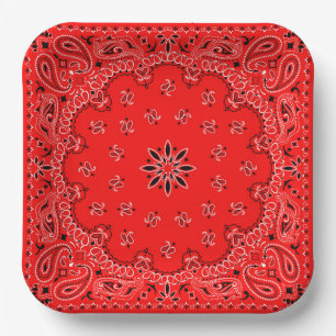 Plato De Papel Bovano rojo y blanco 2