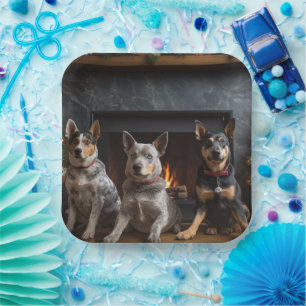 Plato De Papel Bovino australiano junto a los Navidades de la chi