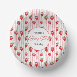 Plato De Papel Bowl de cumpleaños 'Berry First' personalizado