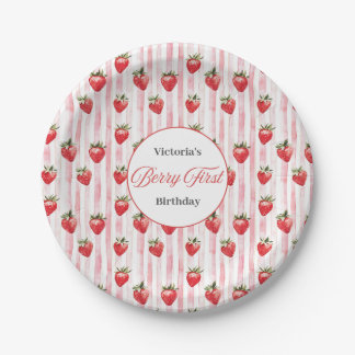 Plato De Papel Bowl de cumpleaños 'Berry First' personalizado