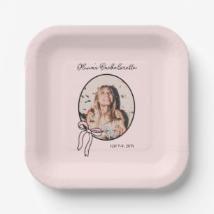 Plato De Papel Bows & Babes Bachelorette Personalizado Girona Ros