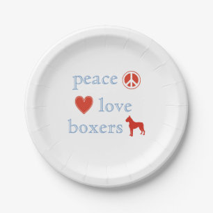 Plato De Papel Boxeadores de amor por la paz