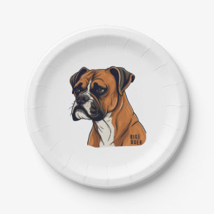 Plato De Papel Boxer Bark Diseña diseños gráficos punquíticos