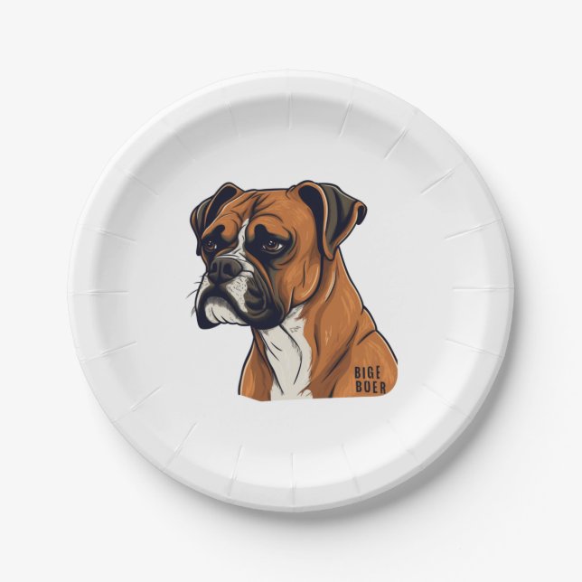 Plato De Papel Boxer Bark Diseña diseños gráficos punquíticos (Anverso)