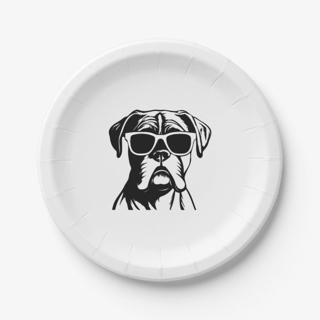 Plato De Papel Boxer Dog (Anverso)