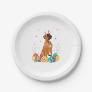Plato De Papel Boxer Dog Easter Bunny Shirt Dog