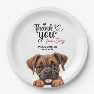 Plato De Papel Boxer Dog Gracias