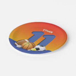 Plato De Papel Boy 11th Birthday Sports Balls