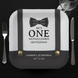 Plato De Papel Boy 1st Birthday One Distinguished Gentleman