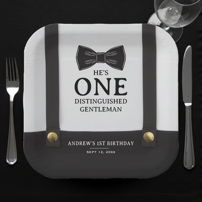 Plato De Papel Boy 1st Birthday One Distinguished Gentleman (Subido por el creador)