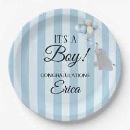 Plato De Papel Boy Baby Shower