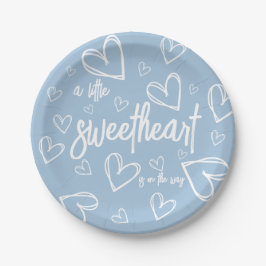 Plato De Papel Boy Blue Modern Minimal Baby Shower